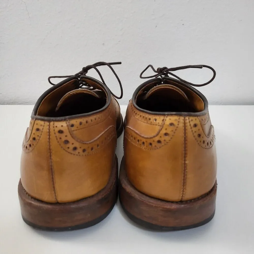 ALLEN EDMONDS Colton Dress Shoes Men 11 Brown Tan Leather Captoe Brogue Oxford